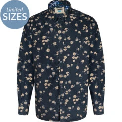 Duke || Portwest || Basic Shop 40 Duke D555 Rooksey Long Sleeve Floral Pattern Shirt - Dark Navy