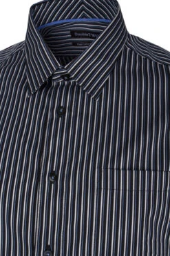 Double Two Bold Pinstripe Shirt - Black -Duke || Portwest || Basic Shop double two gx3846 pinbstripe shirt black c