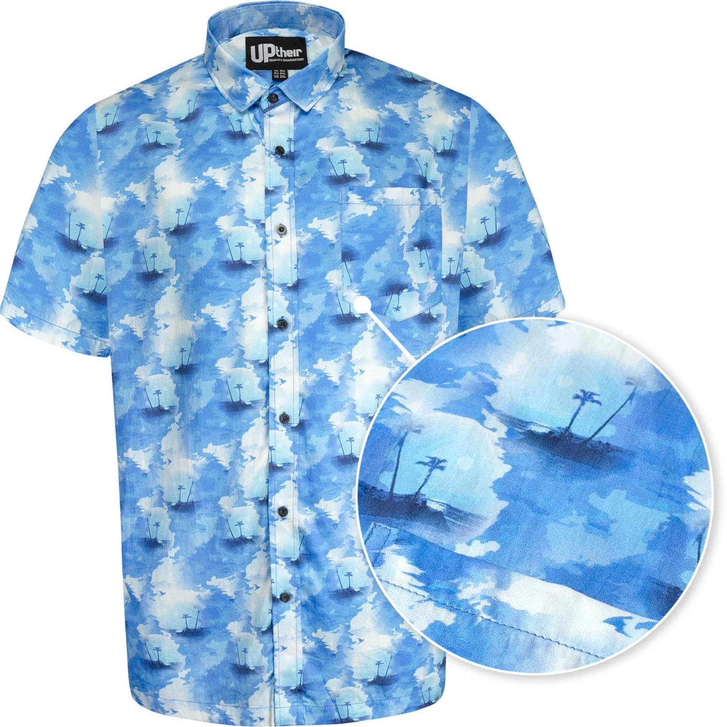Uptheir Carn Ombre Desert Island SS Shirt - Blue 4 Uptheir Carn Ombre Desert Island SS Shirt - Blue - Image 2