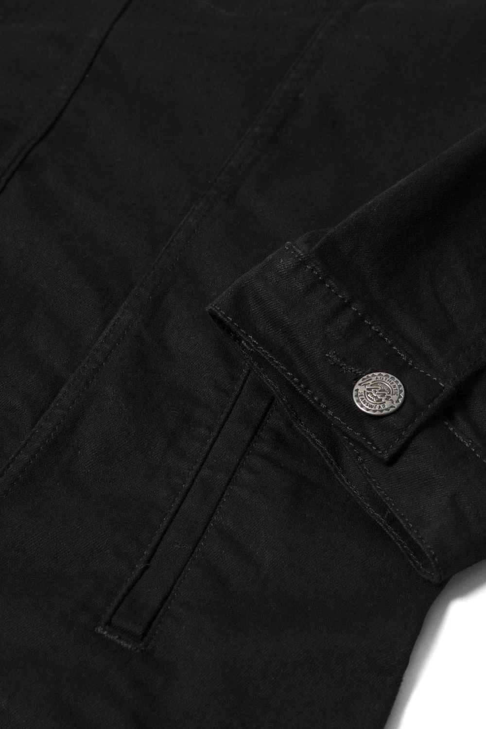 Kam Stretch Western Denim Jacket - Black 5 Kam Stretch Western Denim Jacket - Black - Image 3