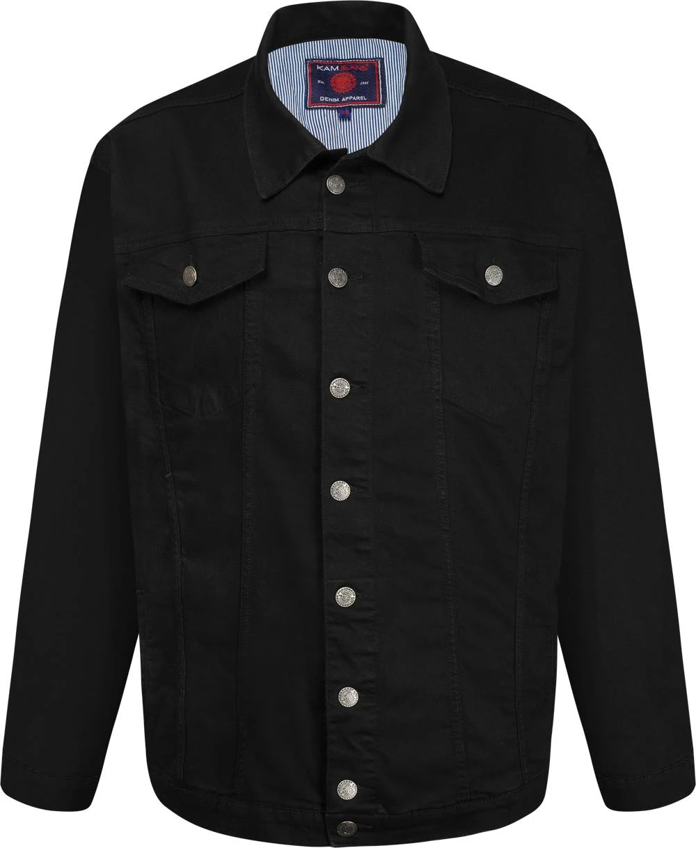 Kam Stretch Western Denim Jacket - Black 3 Kam Stretch Western Denim Jacket - Black