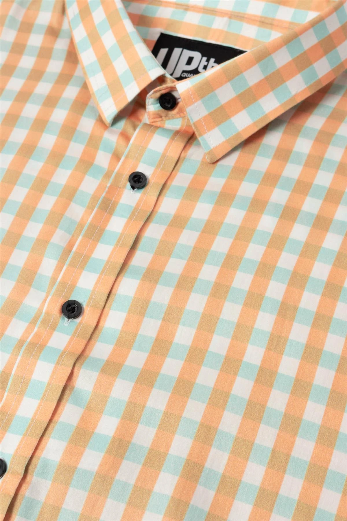 Uptheir Malpas Short Sleeve Checked Shirt - Brown 6 Uptheir Malpas Short Sleeve Checked Shirt - Brown - Image 4