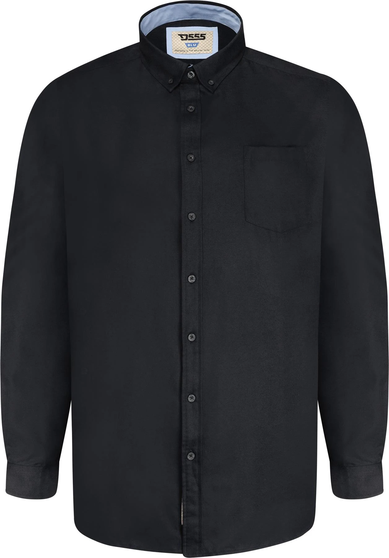 Duke D555 Richard Basic Oxford Long Sleeve Shirt - Black 4 Duke D555 Richard Basic Oxford Long Sleeve Shirt - Black - Image 2
