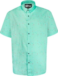 Uptheir Scafell Fishing Print Short Sleeve Shirt - Green