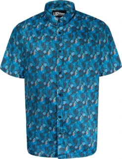 Uptheir Melford Tropical Print Floral SS Shirt - Navy