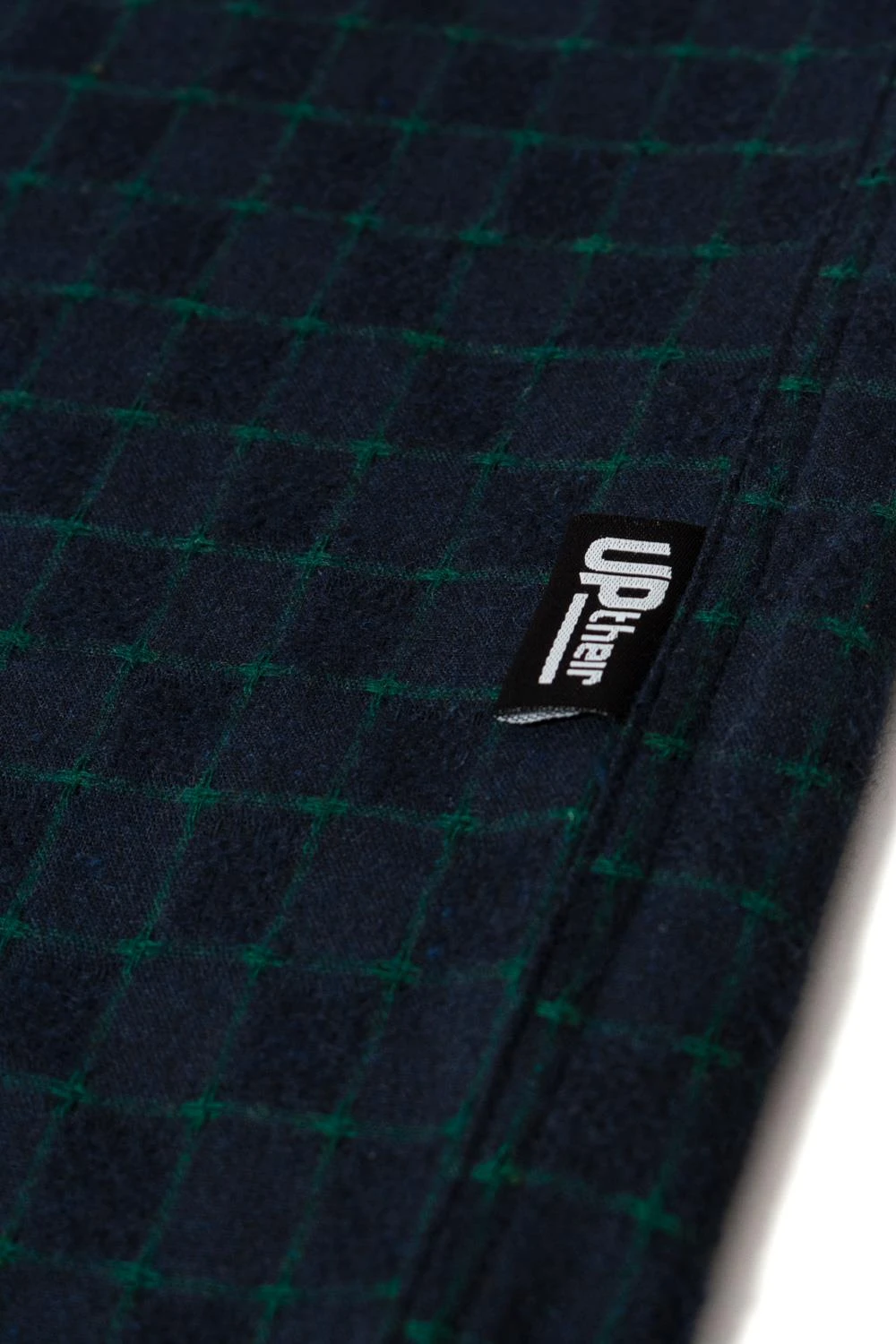 Uptheir Strickland All Over Check Long Sleeve Shirt - Forest Navy 8 Uptheir Strickland All Over Check Long Sleeve Shirt - Forest Navy - Image 6