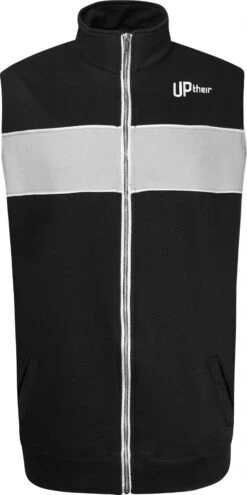 Uptheir Clear Mind Chest Stripe Gilet - Black Grey