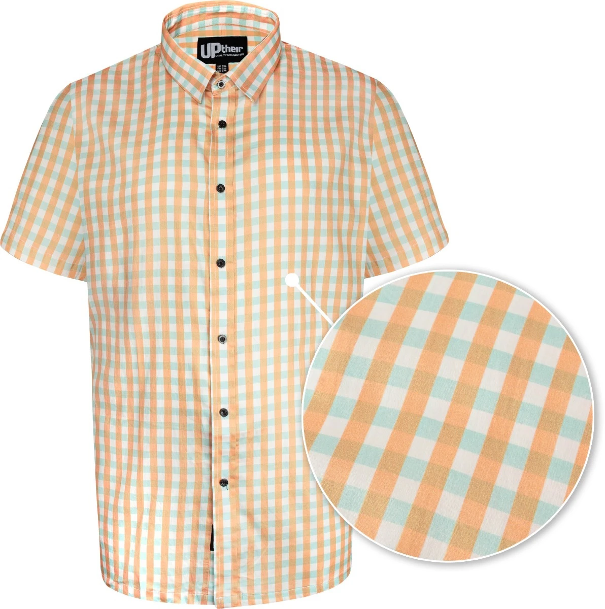 Uptheir Malpas Short Sleeve Checked Shirt - Brown 3 Uptheir Malpas Short Sleeve Checked Shirt - Brown